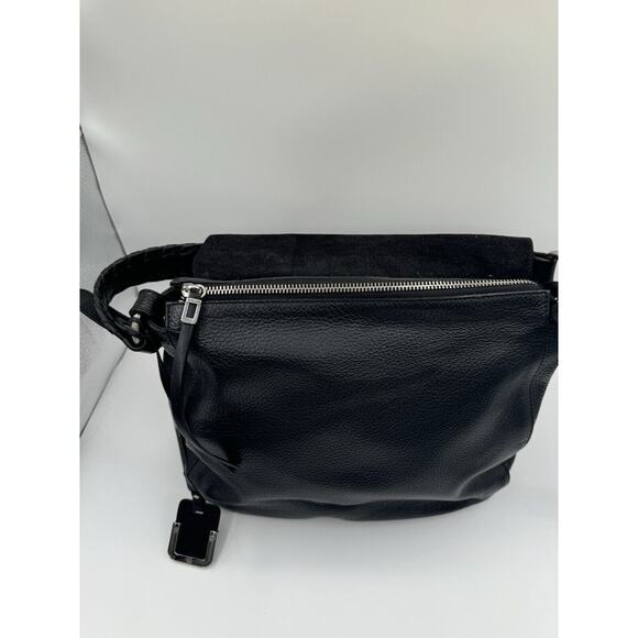 Innue Black Leather Leopard Print Suede Flap Italian Leather Shoulder Bag EUC - Picture 10 of 13